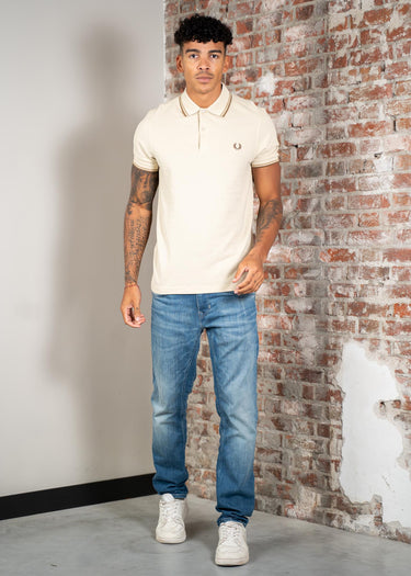 Fred Perry Polo's Twin tipped polo - oatmeal warm stone shaded stone