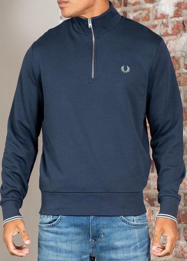 Fred Perry Truien Half zip sweatshirt - dark airforce light ice bayleaf