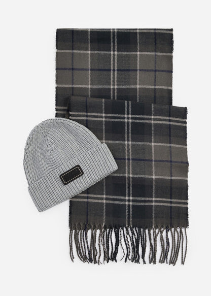 Barbour International Sjaals  Sweeper beanie scarf gift set - grey 