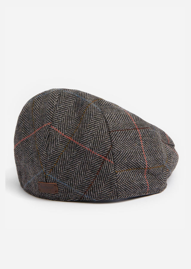 Barbour Caps  Wilkin flat cap - charcoal herringbone 