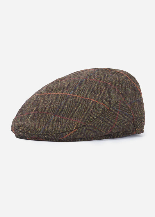 Barbour Petten  Wilkin flat cap - olive herringbone 