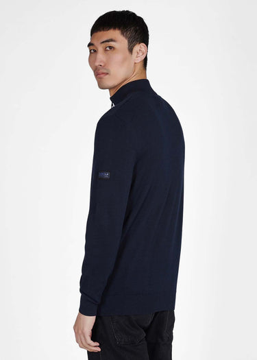 Barbour International Truien  Cotton half zip knit - international navy 