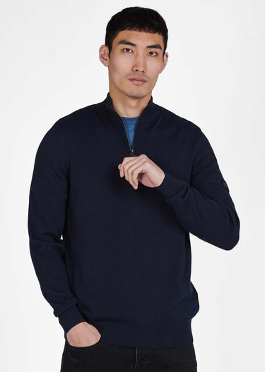 Barbour International Truien  Cotton half zip knit - international navy 