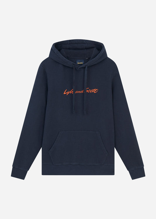 Lyle & Scott Hoodies  Embroidered logo hoodie - dark navy sorrel orange 