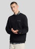 Lyle & Scott Truien Loopback embroidered crew neck sweatshirt - jet black white