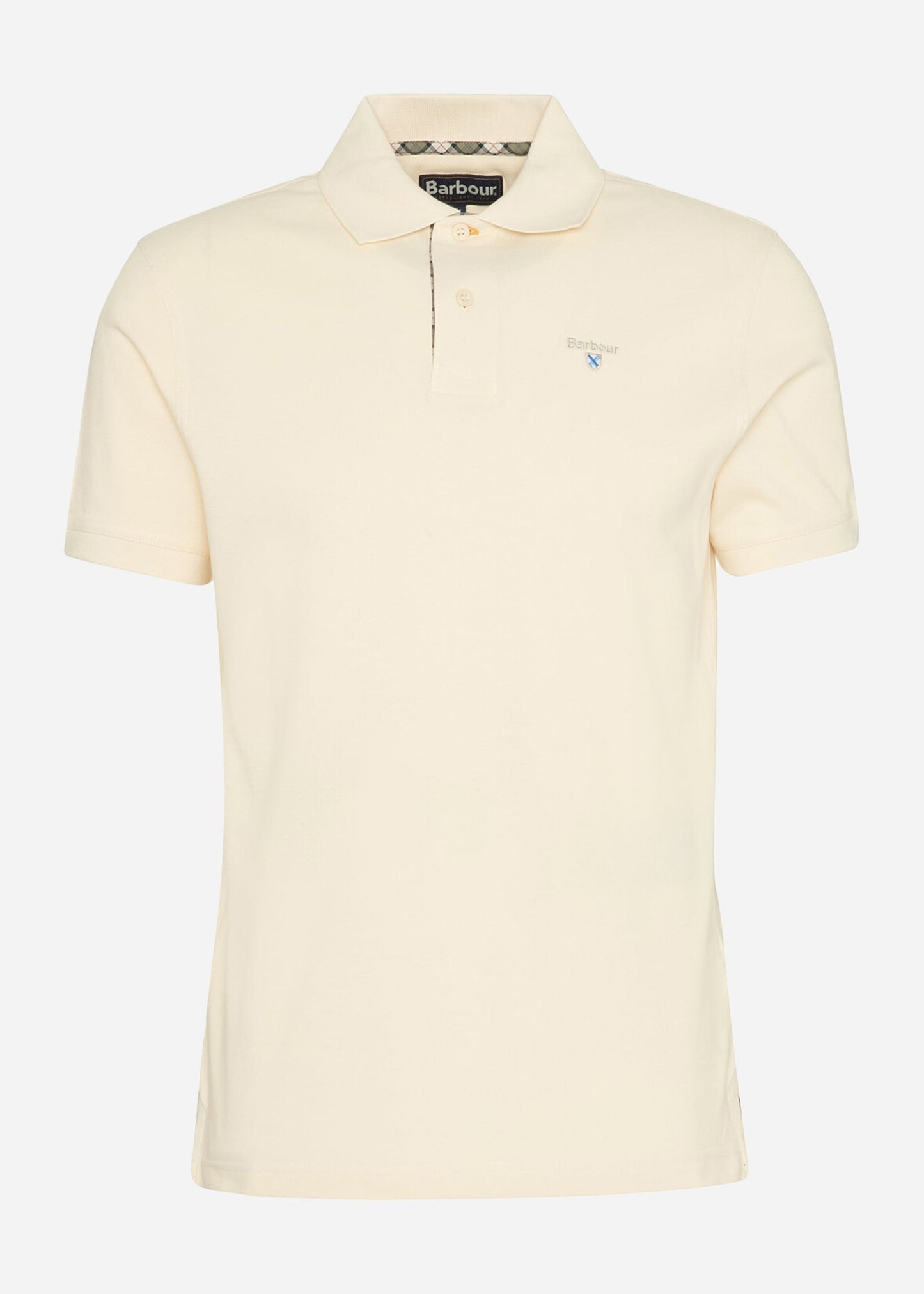 Barbour Polo's Barbour tartan pique polo shirt - antique white