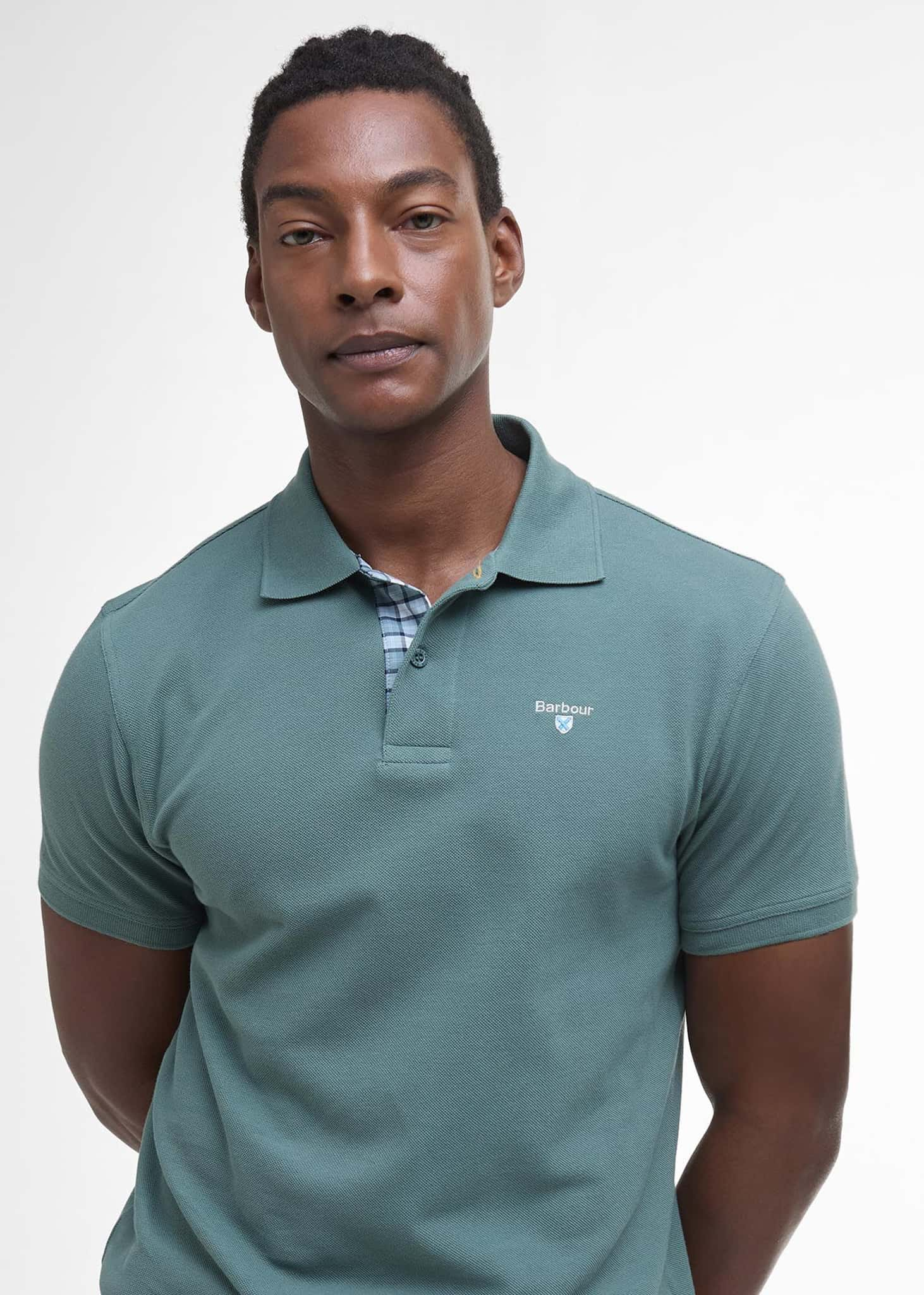 Barbour Polo's Barbour tartan pique polo shirt - vintage teal