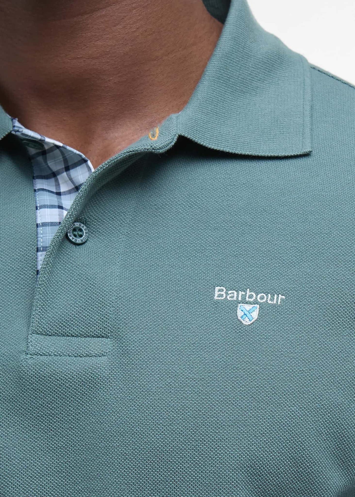 Barbour Polo's Barbour tartan pique polo shirt - vintage teal