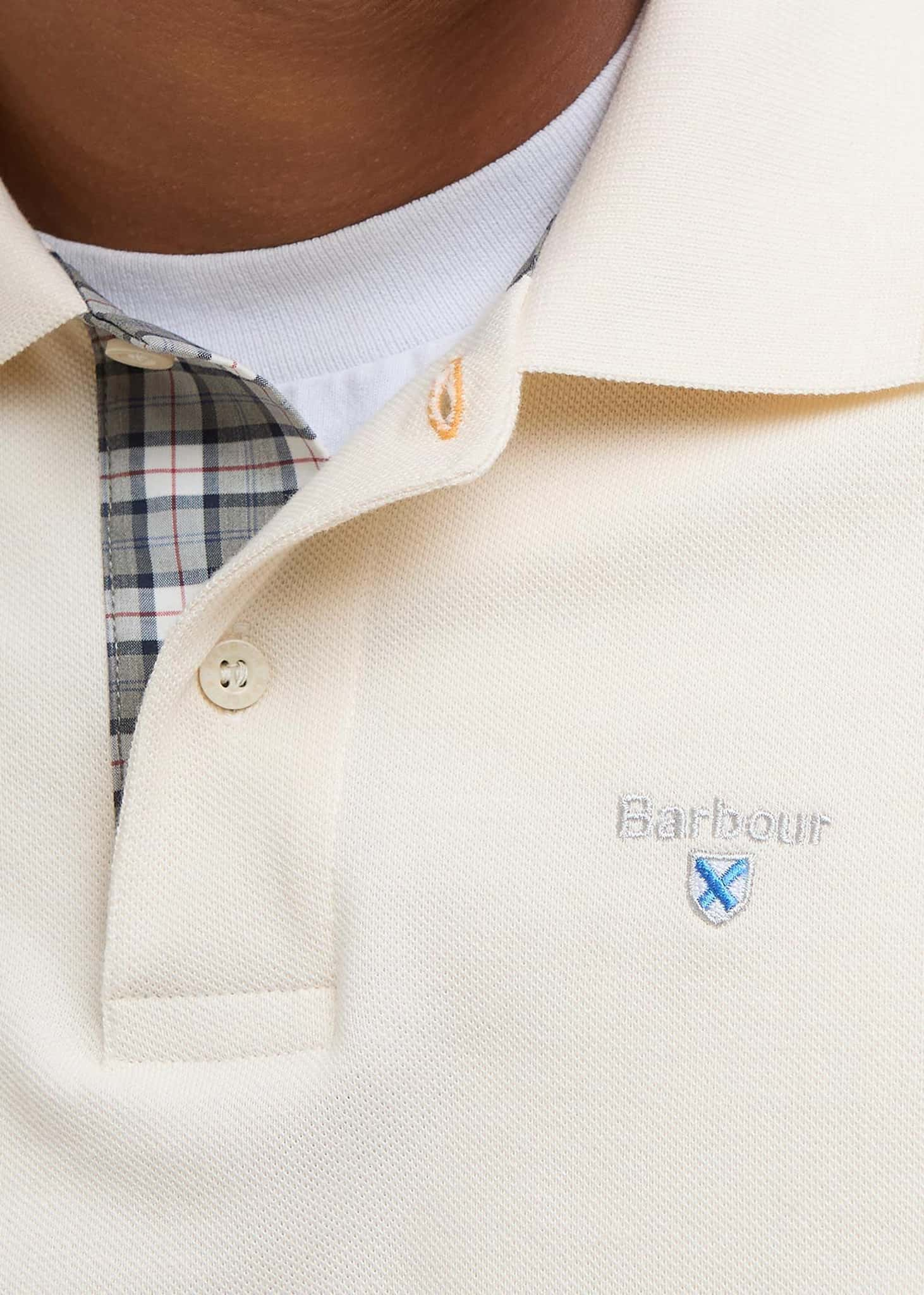 Barbour Polo's Barbour tartan pique polo shirt - antique white