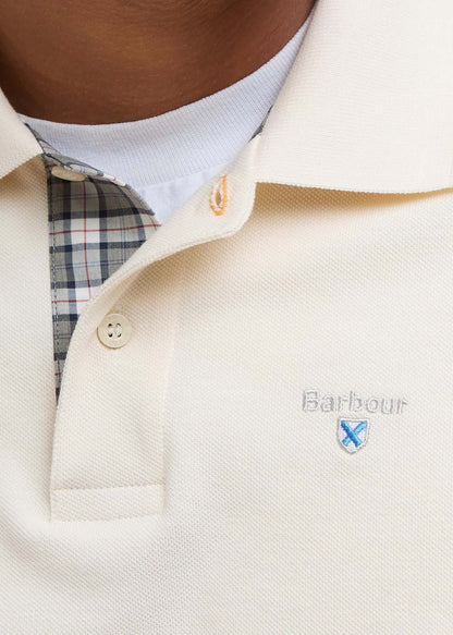 Barbour Polo's Barbour tartan pique polo shirt - antique white