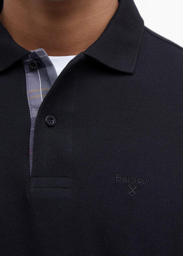 Barbour Polo's Barbour essential ls tartan pique polo shirt - black