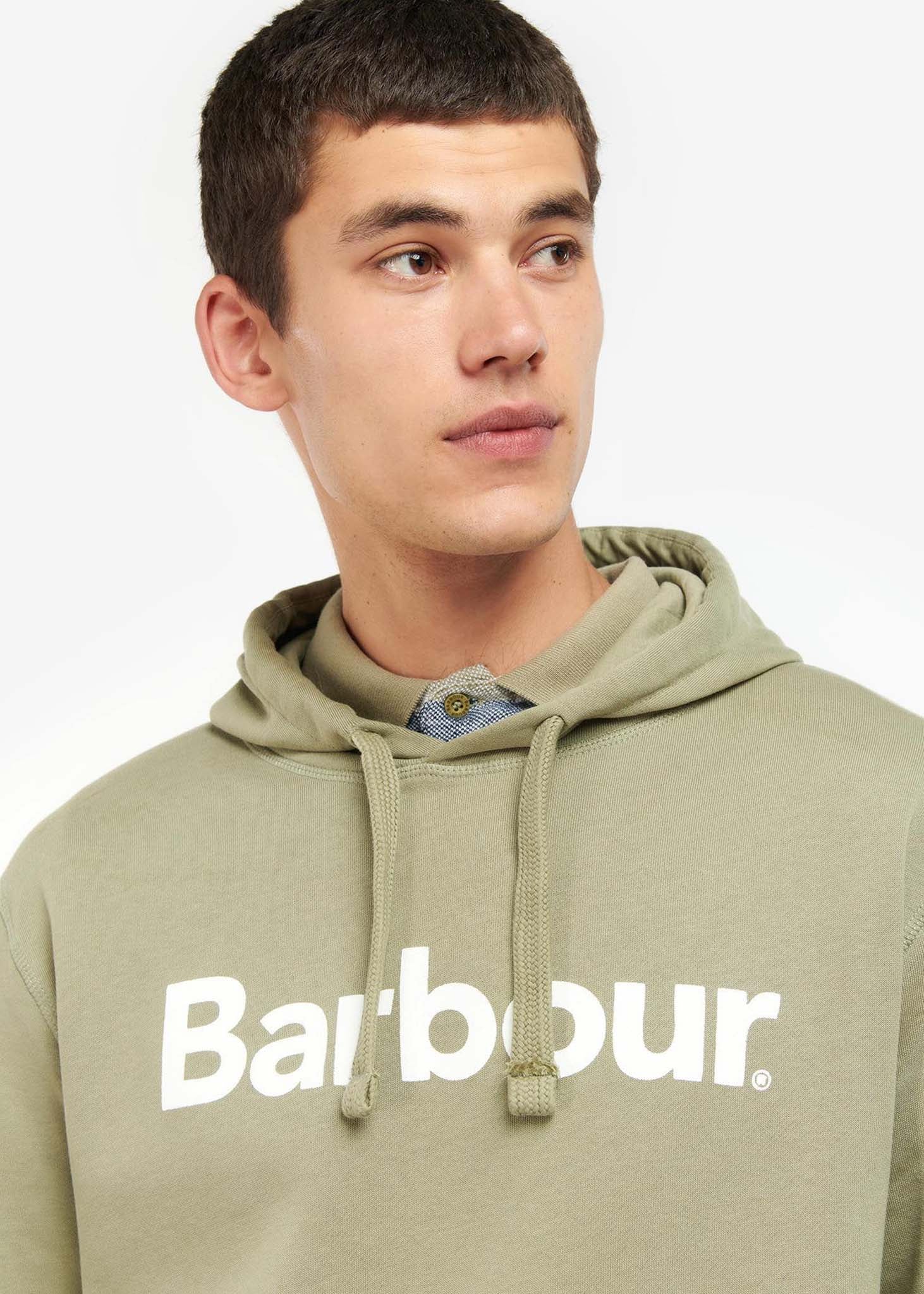 Barbour Hoodies  Logo popover hoodie - bleached olive 