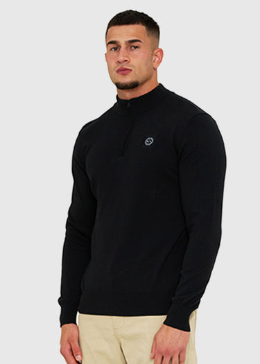 Marshall Artist Truien Siren knitted 1/4 zip - black
