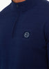 Marshall Artist Truien A Siren knitted 1/4 zip - navy