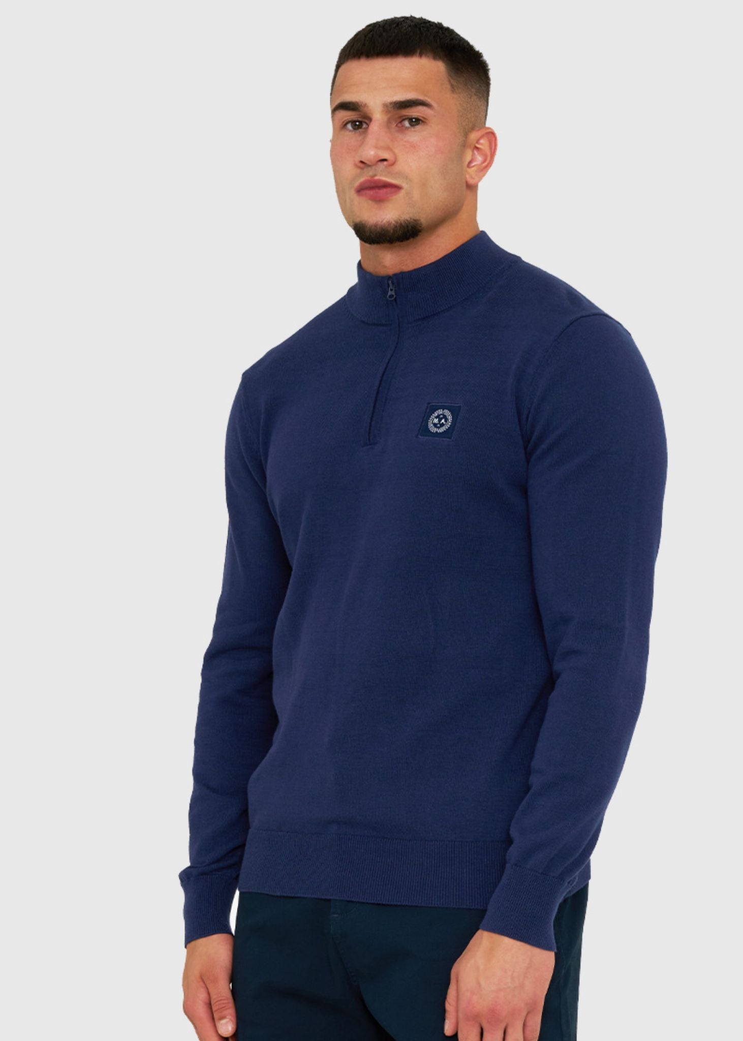 Marshall Artist Truien  Siren knitted 1/4 zip - navy 