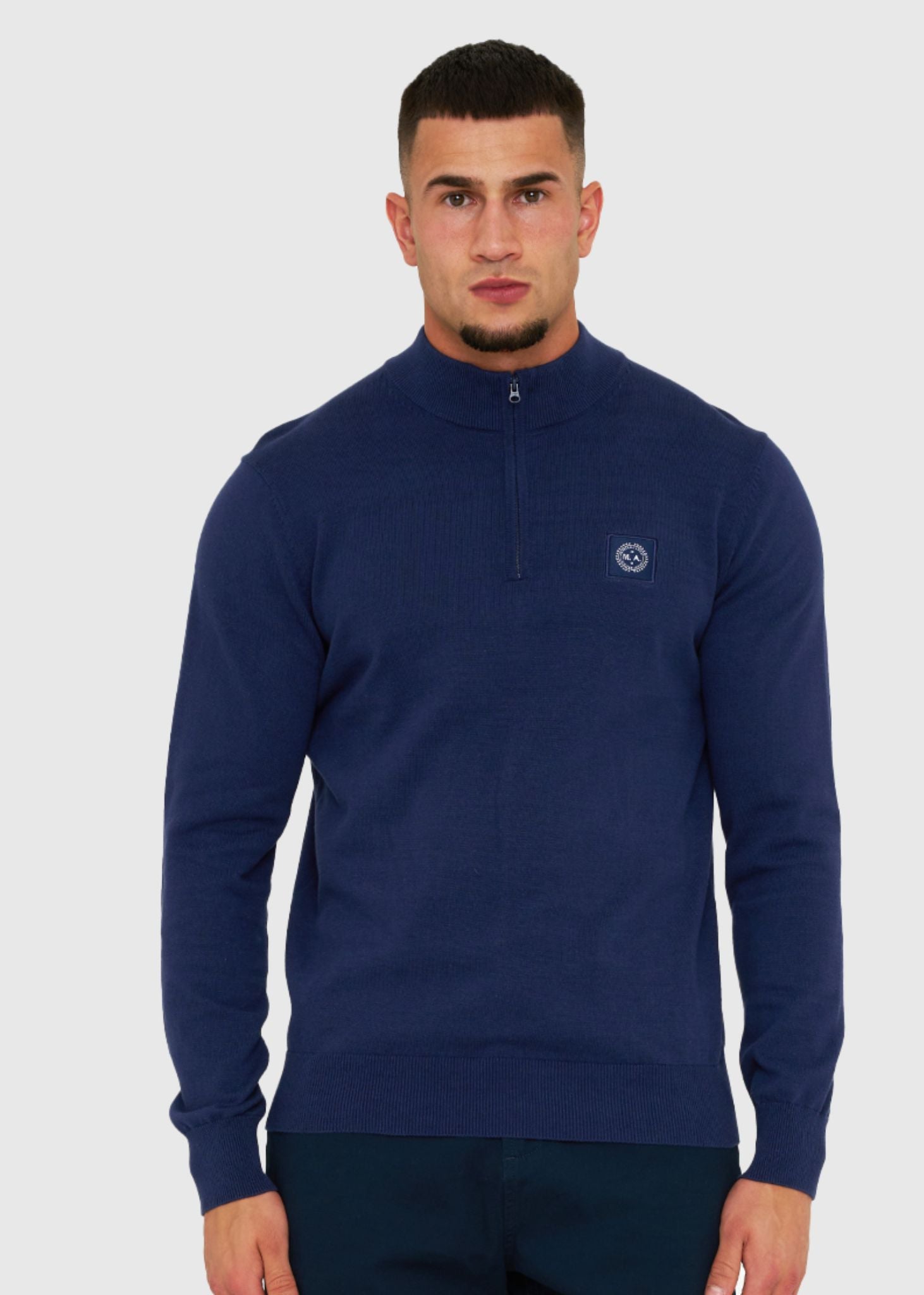 Marshall Artist Truien  Siren knitted 1/4 zip - navy 