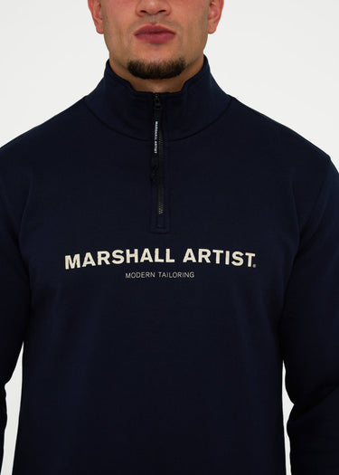 Marshall Artist Truien Costal erosion 1/4 zip - navy