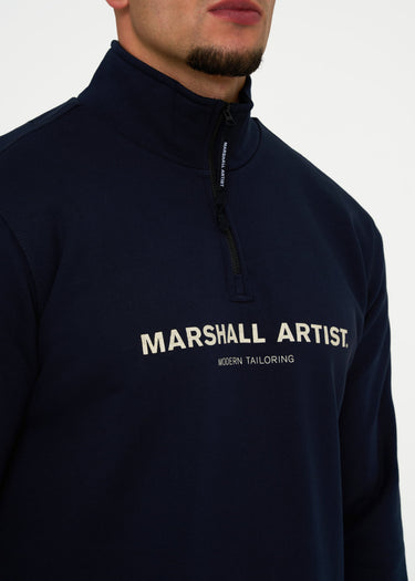 Marshall Artist Truien Costal erosion 1/4 zip - navy