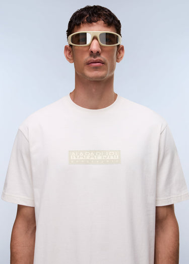 Napapijri T-shirts S box logo SS 1 - white whisper