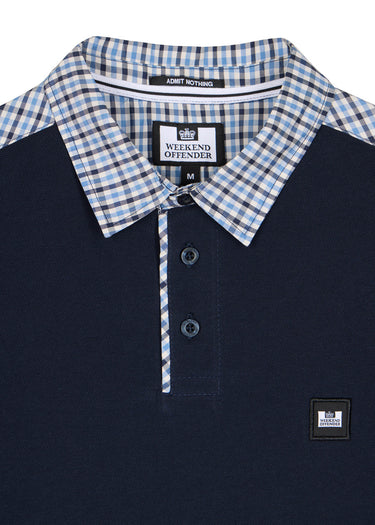 Weekend Offender Polo's  Costa - navy blue house check 
