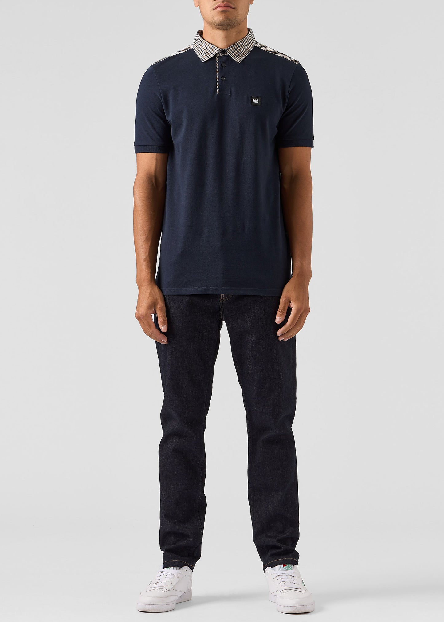 Weekend Offender Polo's  Costa - navy house check 