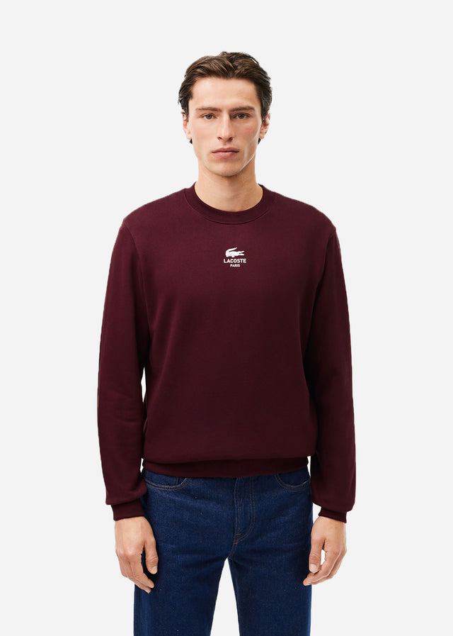 Lacoste Pullover  Sweatshirt logo print- expresso 