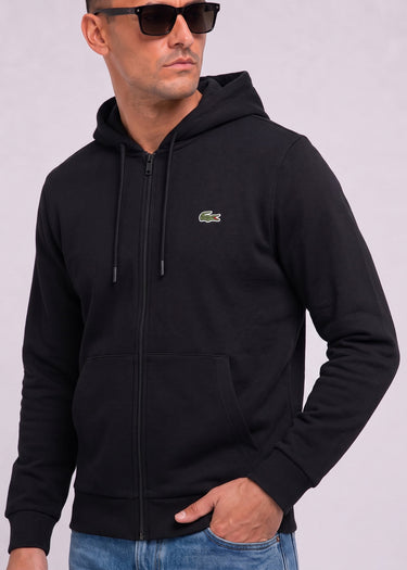 Lacoste Hoodies Fleece zipped front hoodie - black