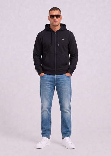 Lacoste Hoodies Fleece zipped front hoodie - black