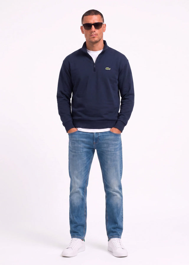 Lacoste Pullover Quarter zip fleece sweatshirt - navy blue