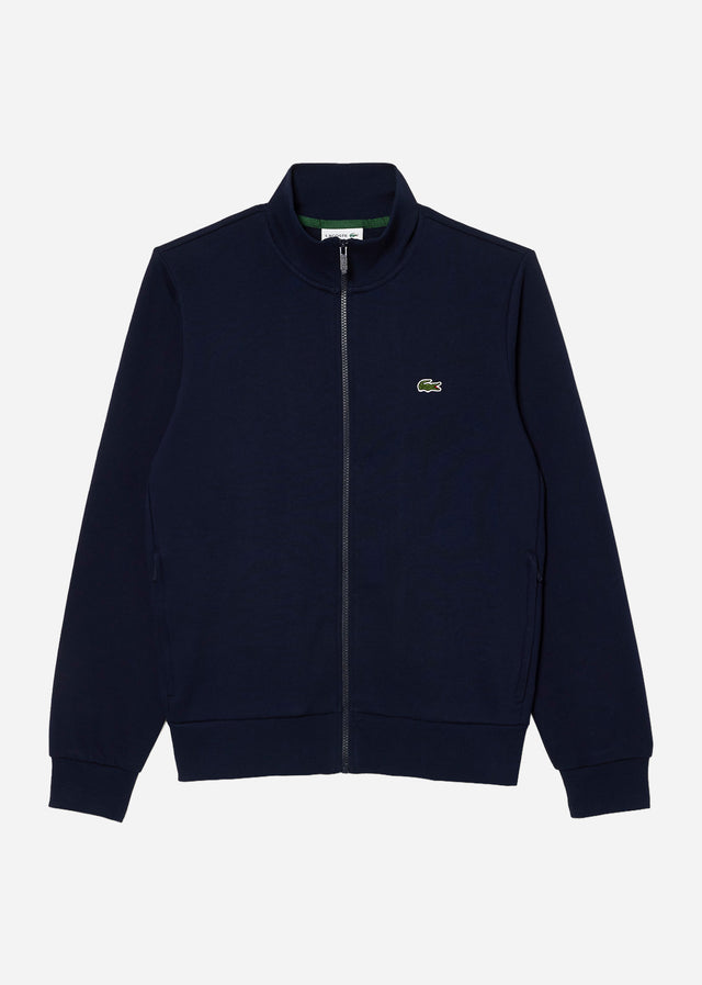 Lacoste Pullover Brushed fleece zip through sweater - Navy