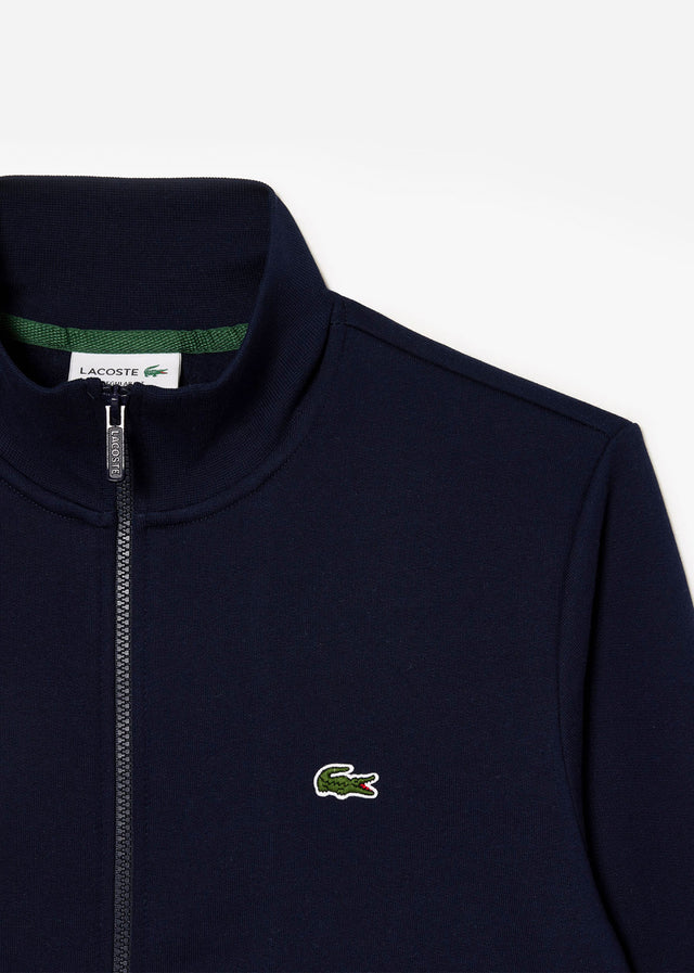 Lacoste Pullover  Brushed fleece zip through sweater - Navy 