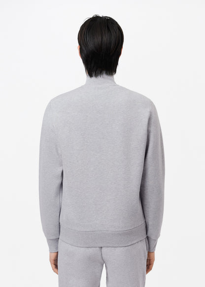 Lacoste Vesten  Brushed fleece zip through sweater - Silver Chine 