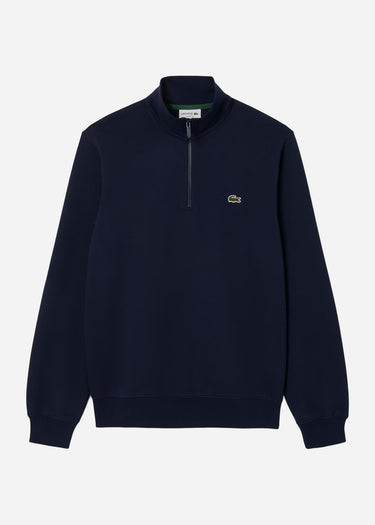 Lacoste Truien High neck zip up fleece sweatshirt - navy blue