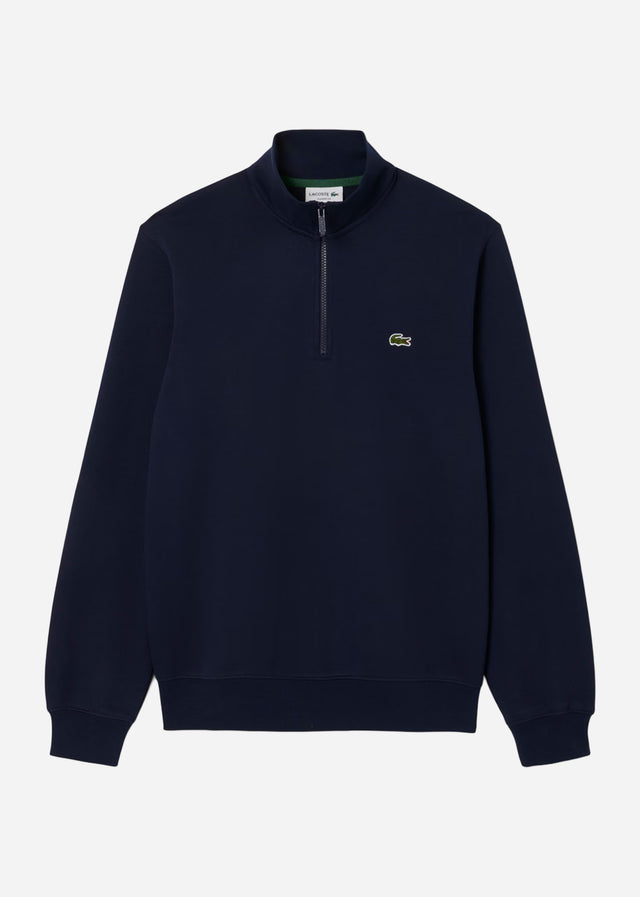 Lacoste Pullover High neck zip up fleece sweatshirt - navy blue