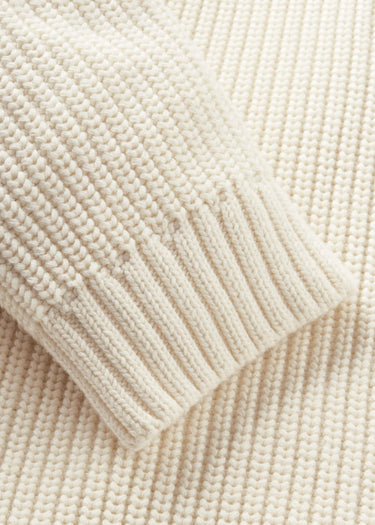 Henri Lloyd Pullover Golant quarter zip ribbed knit - ecru