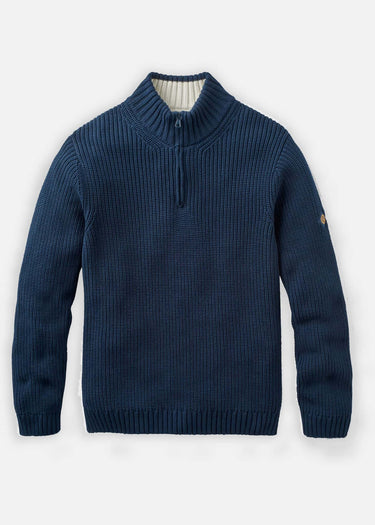 Henri Lloyd Pullover Golant quarter zip ribbed knit - navy