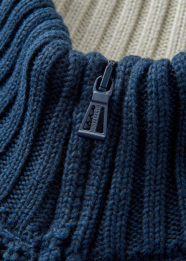 Henri Lloyd Pullover Golant quarter zip ribbed knit - navy