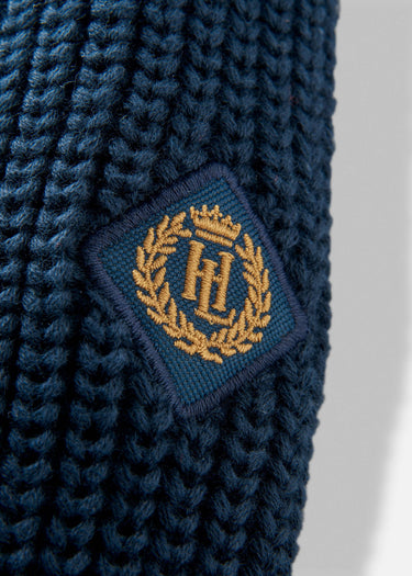 Henri Lloyd Pullover Golant quarter zip ribbed knit - navy