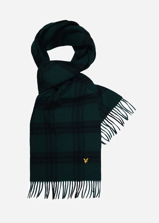 Lyle & Scott Sjaals  Check lambswool scarf - argyle teal jet black 