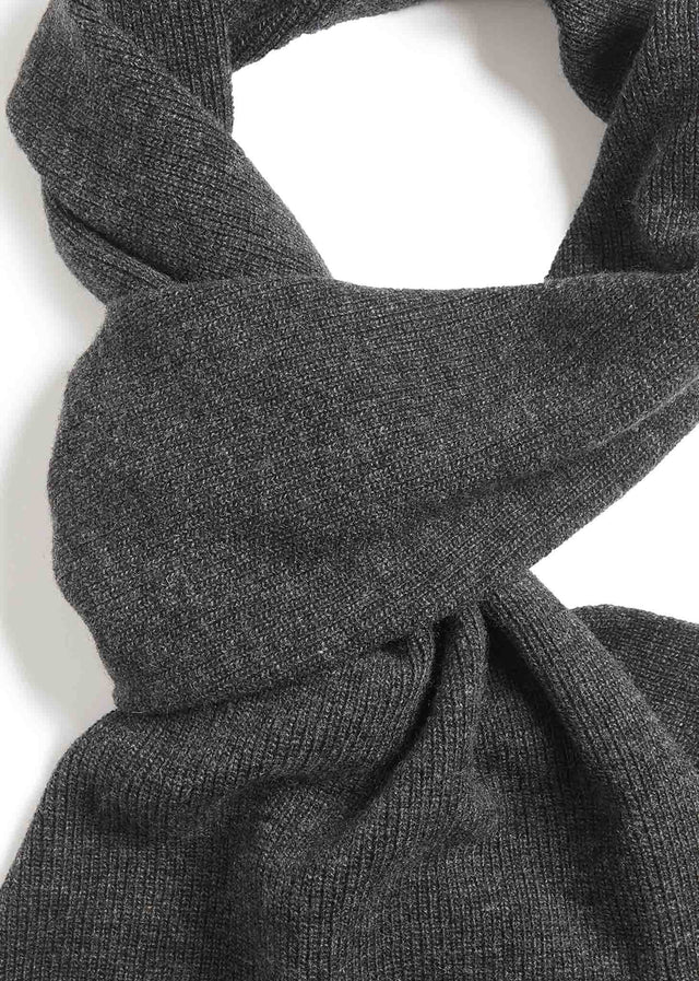 Lyle & Scott Schals Lambswool ribbed scarf - charcoal marl