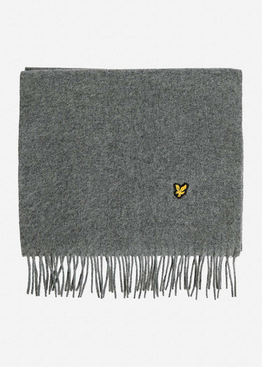 Lyle & Scott Sjaals Plain lambswool scarf - mid grey marl