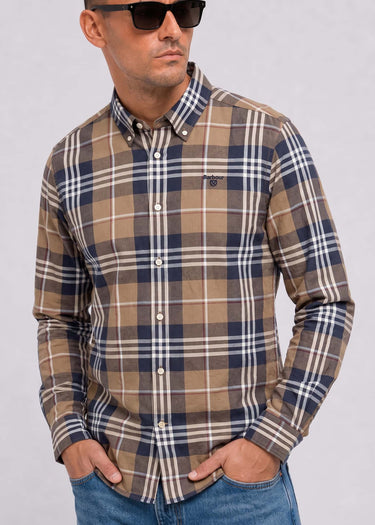 Barbour Hemden Barbour edger tailored checked shirt - stone