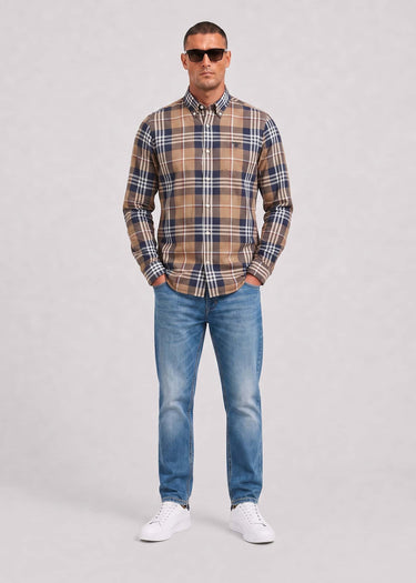 Barbour Hemden Barbour edger tailored checked shirt - stone