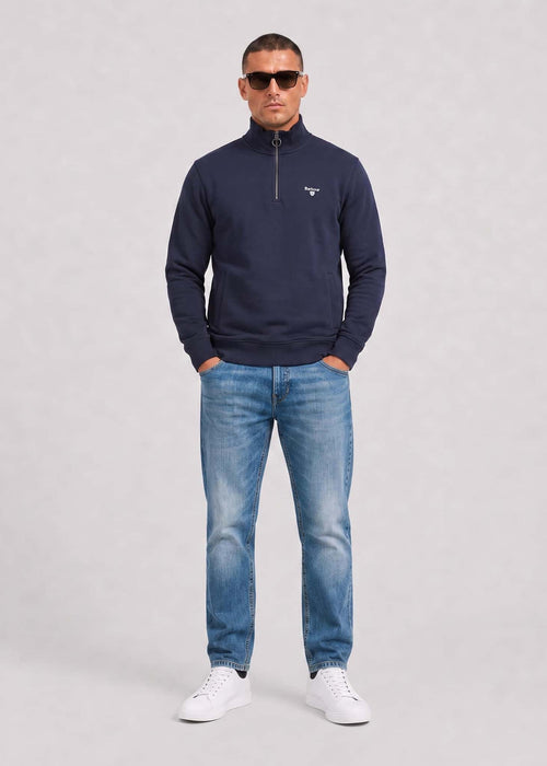 Barbour desmond half zip sweat - navy