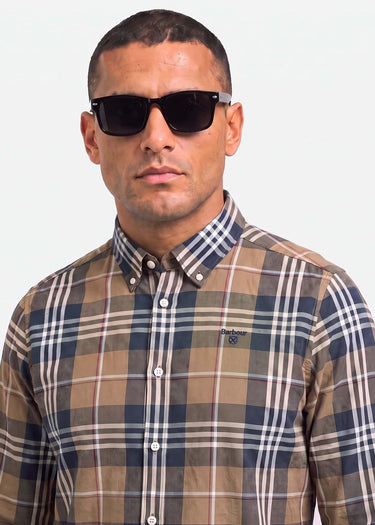 Barbour Hemden Barbour edger tailored checked shirt - stone