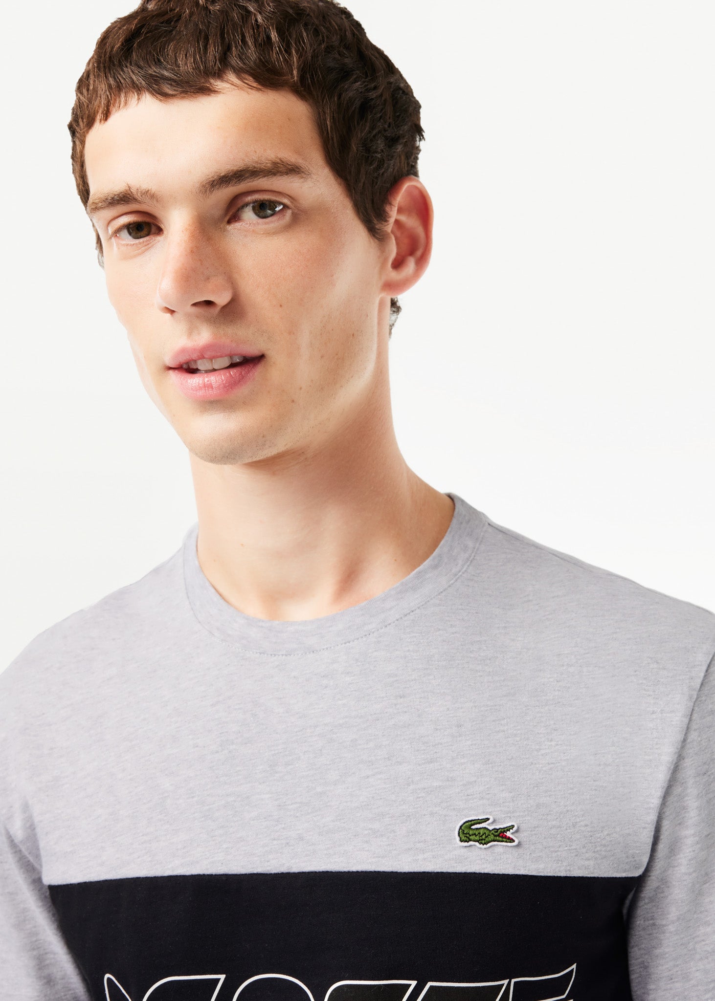 Lacoste T-shirts  Colorblock t-shirt - silver chine black 