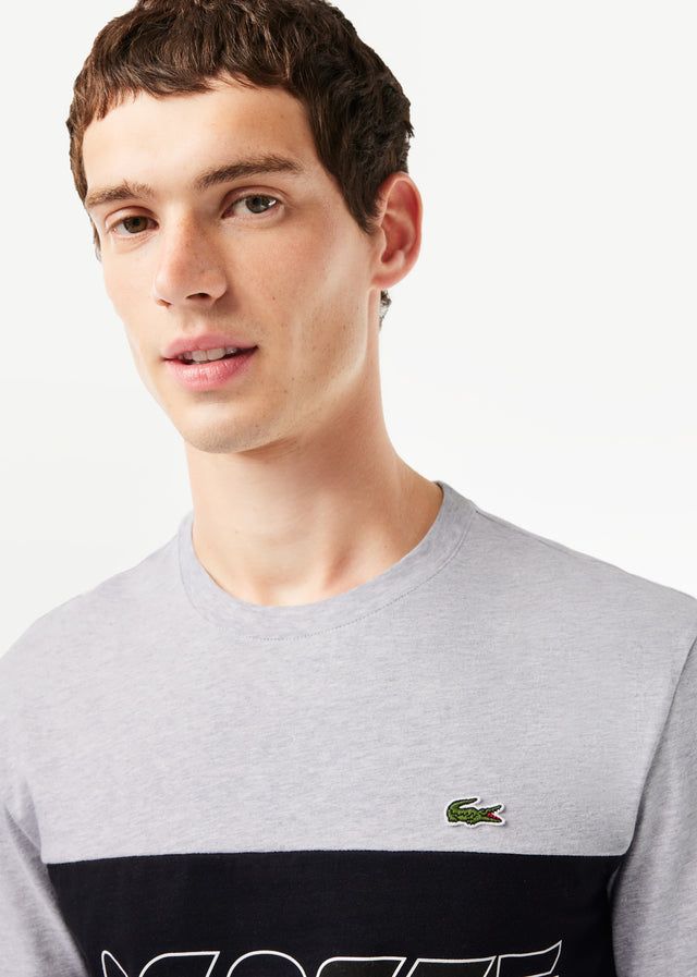 Lacoste T-Shirts  Colorblock t-shirt - silver chine black 