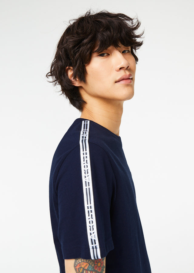 Lacoste T-Shirts  Contrast stripe t-shirt - navy blue 