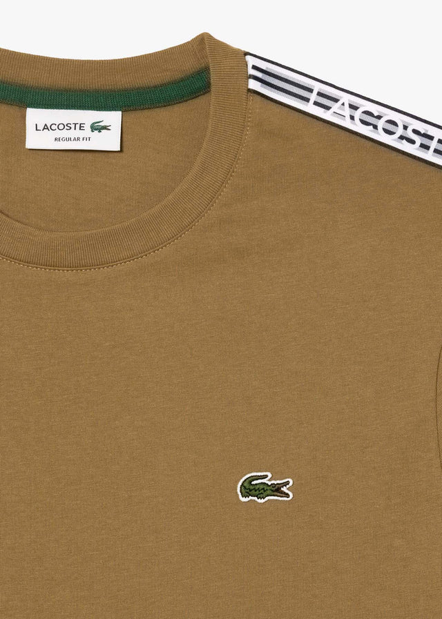 Lacoste T-Shirts  Contrast stripe t-shirt - cookie 