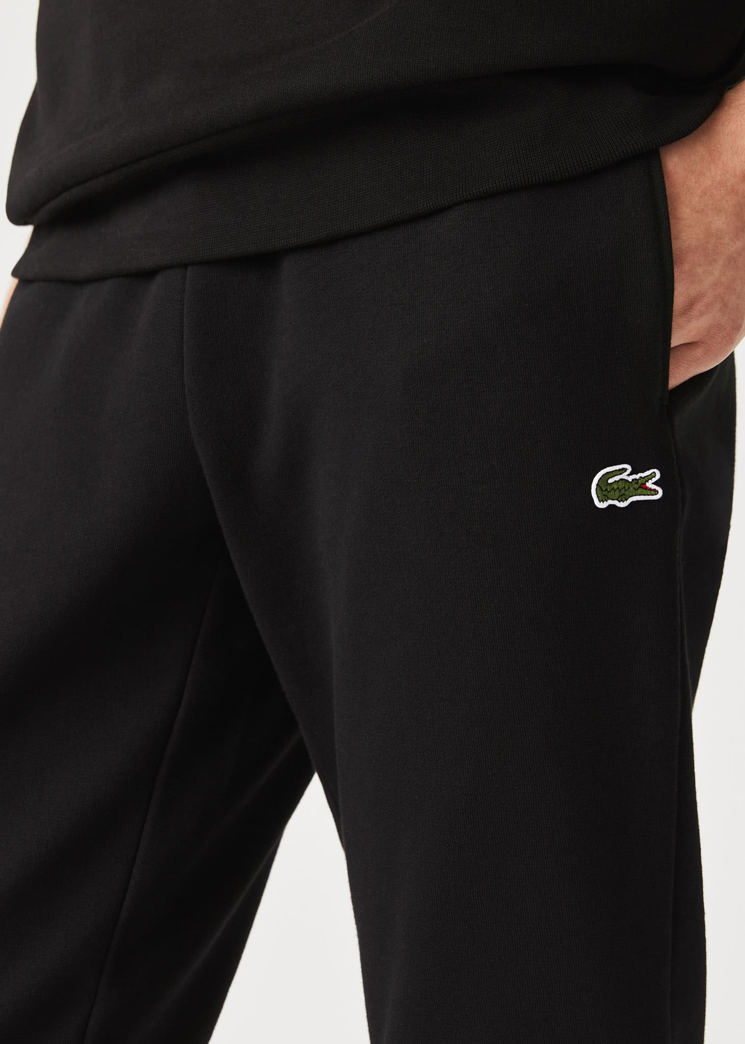 Black lacoste joggers on sale